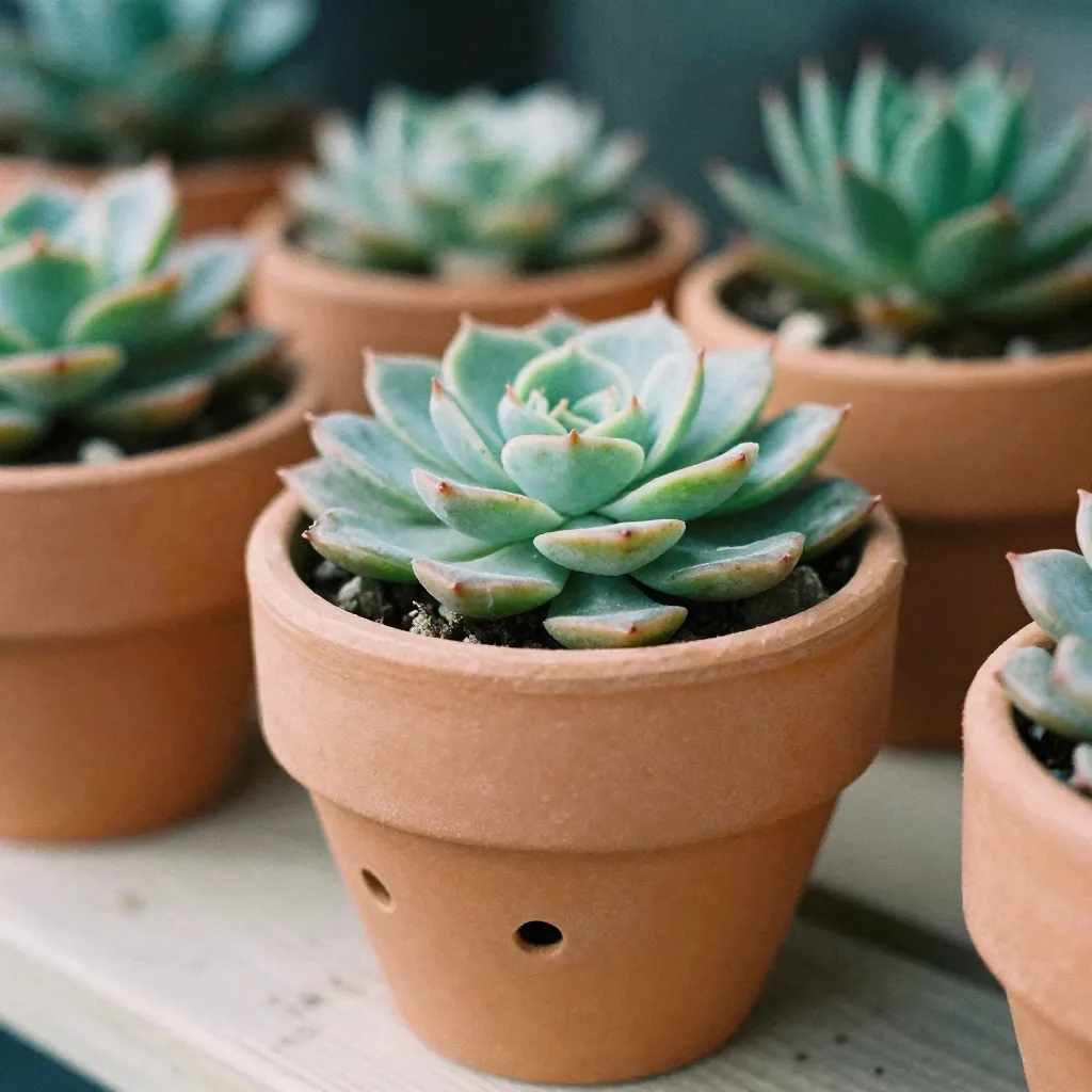 Shallow bowl planter for small succulents